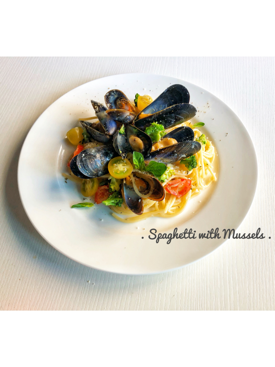 青口意面 简单午餐,青口西兰花意面.