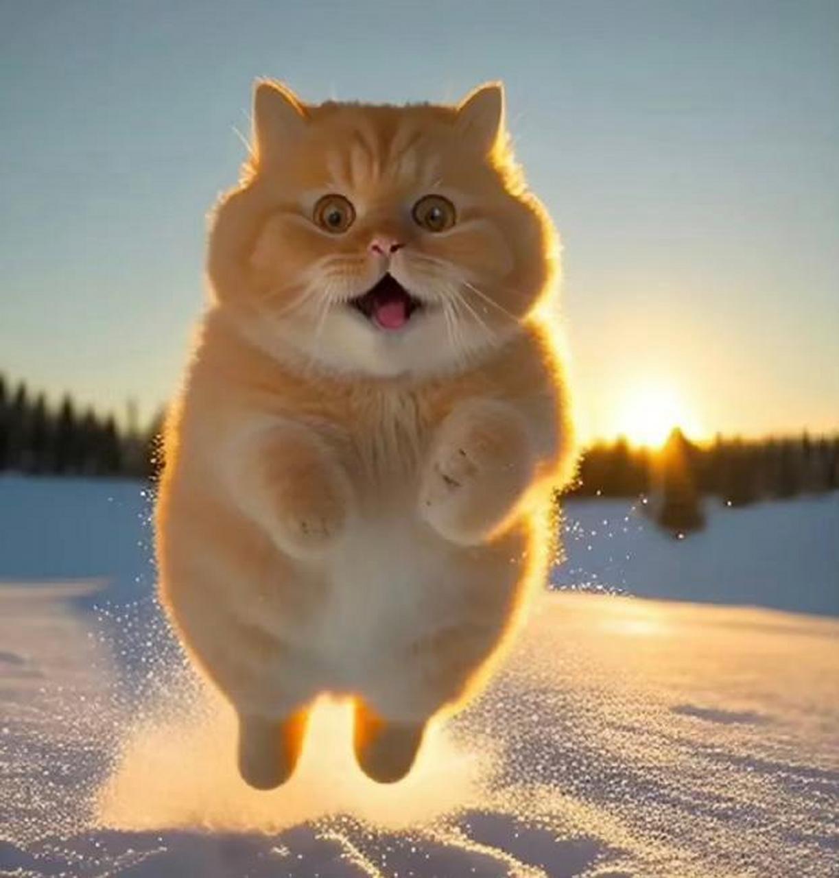 网友:第一次见到雪,甚是兴奋[坏笑]