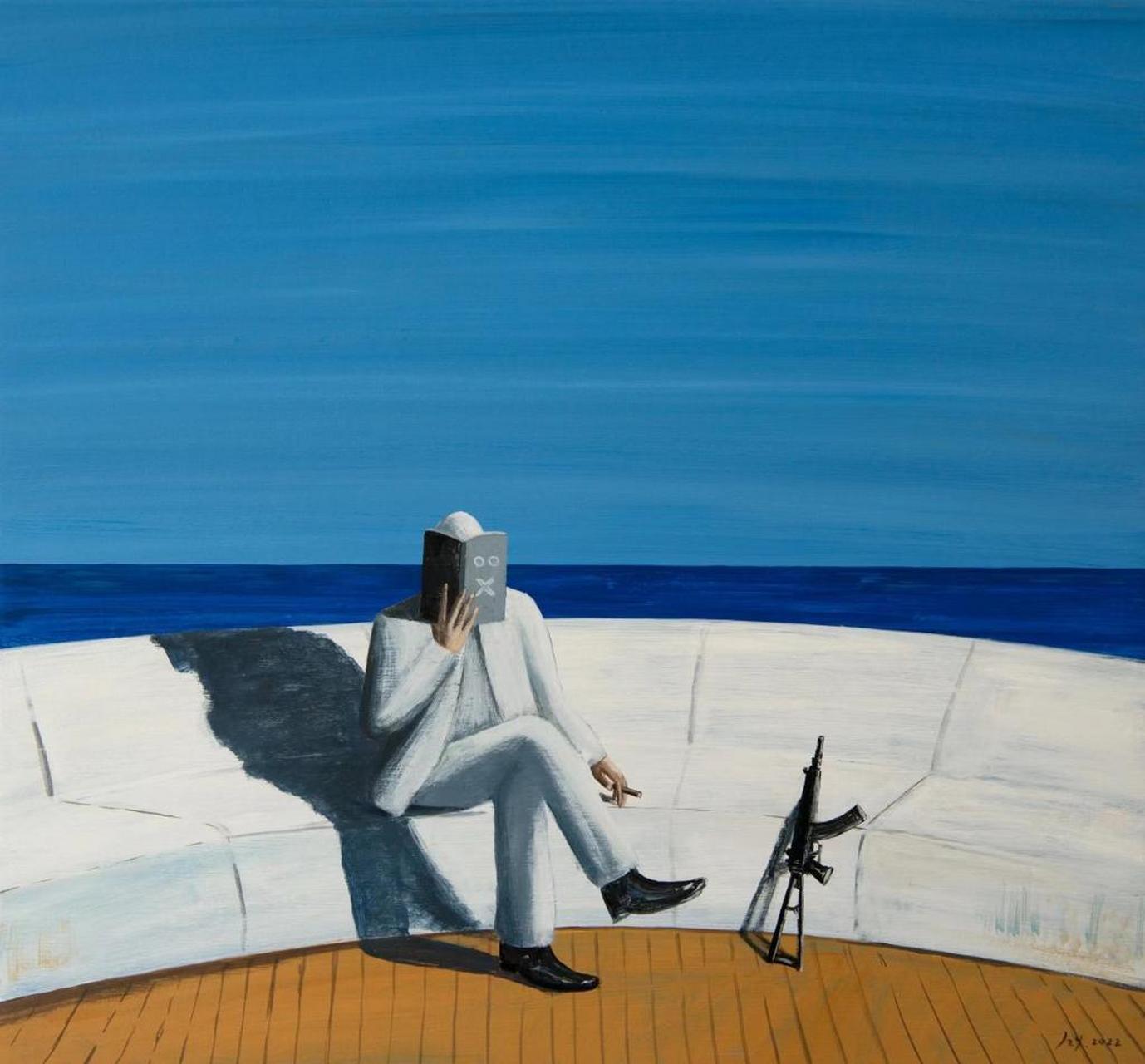 80后艺术家荊智勇喜欢edward hopper洞察时代和人性的那双眼睛,笔法很