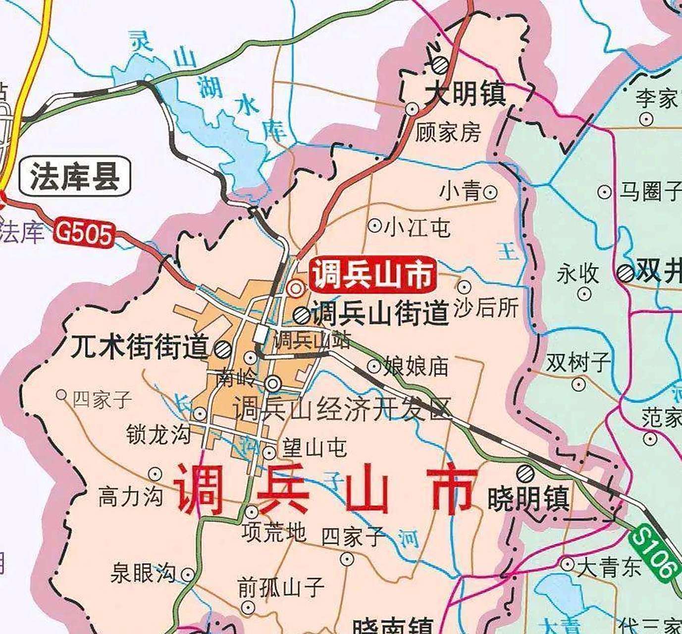 辽宁省北部的调兵山市是县级市,由铁岭市代管,总面积263平方公里,约20