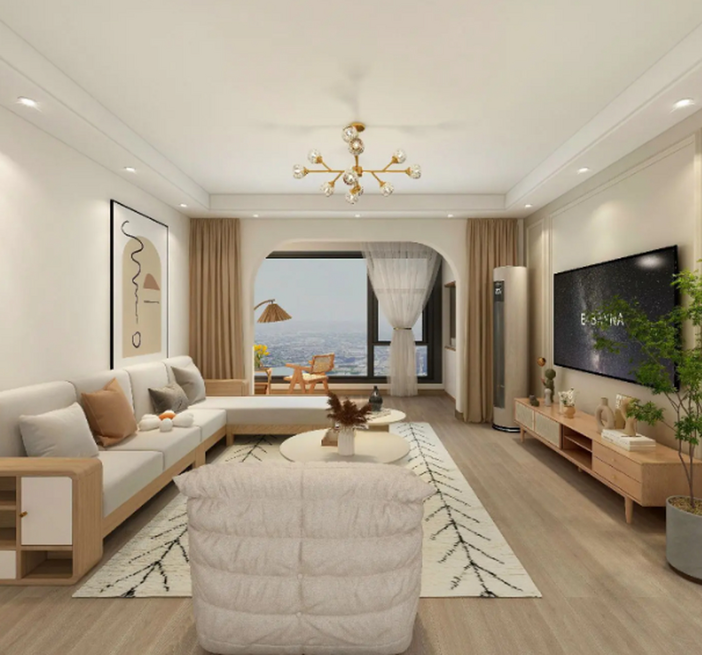 原木色田园风格家装设计,          简单温馨美好.