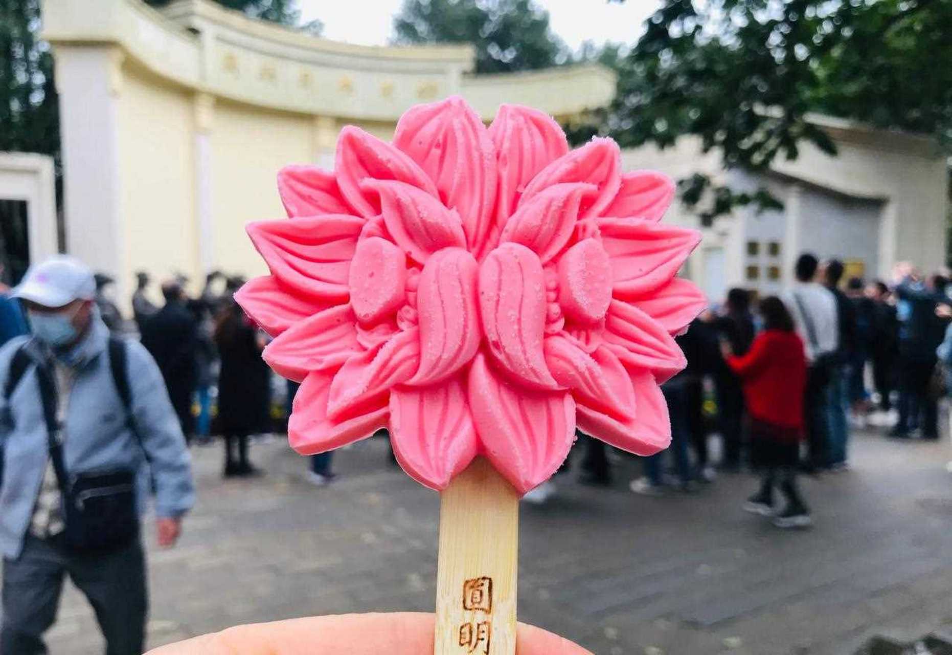 圆明园的文创雪糕做得好精致![鸡蛋] 荷花是圆明园的特色花卉,这样的