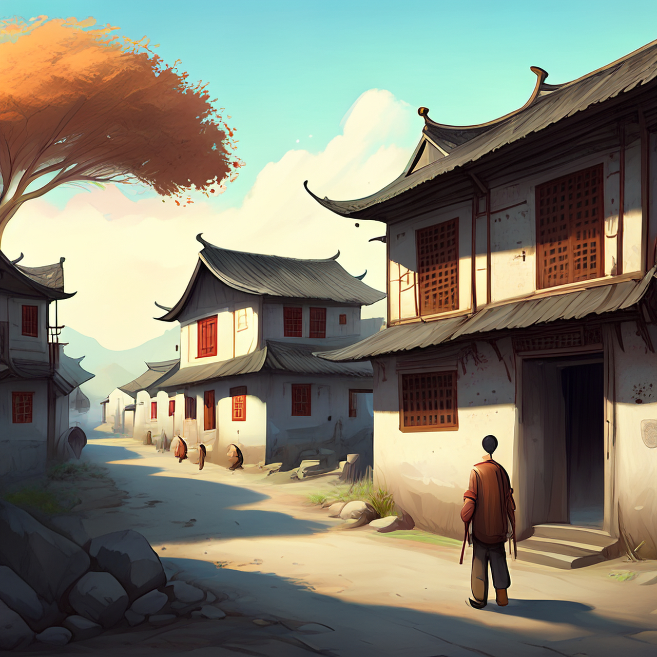 公子旧呼归梦境,友生新好出村庄.安谧,朦胧,中国风#百度文心一言来了