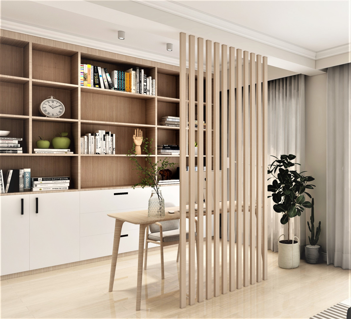 130㎡ 北欧风 整体的灯光主要是暖色调,冷暖对比中让整个家很温馨.