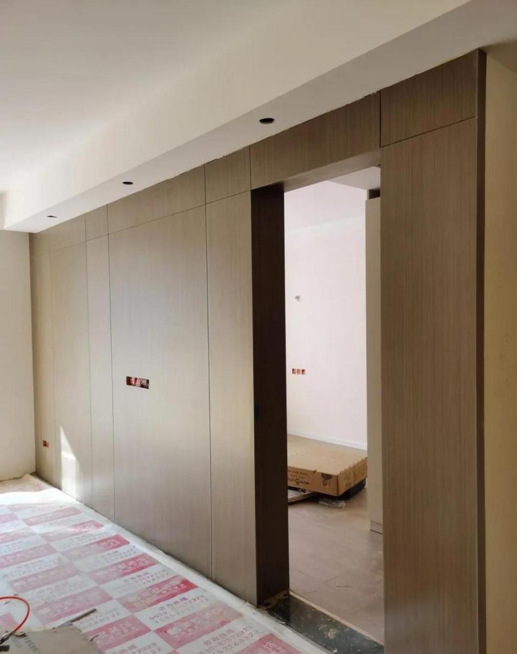 解决影视墙大难题,木饰面隐形门||| 颜色科定k6343银梨木饰面和隐形门