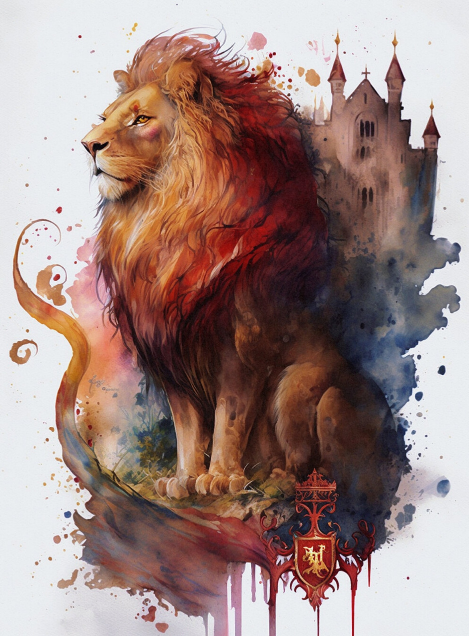 狮子代表了格兰芬多巫师敢于挥杆而起,直面挑战,带领大家走向胜利的