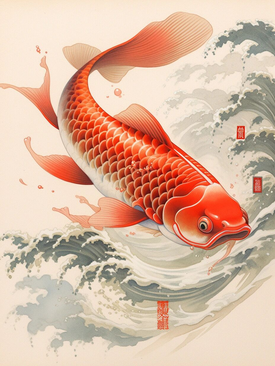 鲤鱼跃龙门-好运连连  |||鲤鱼跃龙门是一个古老的传说,用来比喻勠力