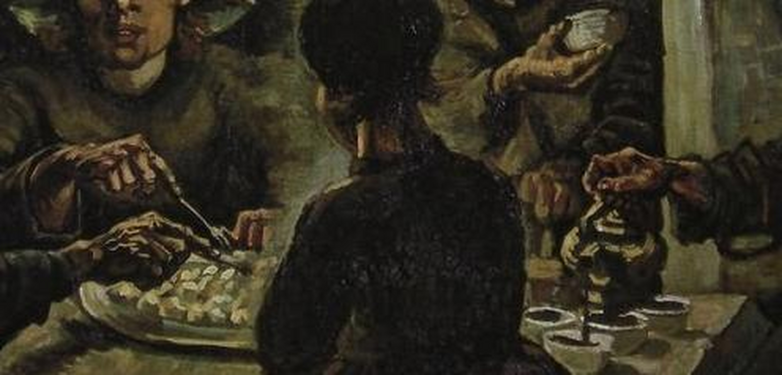 梵高作品赏析《食土豆者》 梵高作于荷兰,1885年4月,布面油画,71.