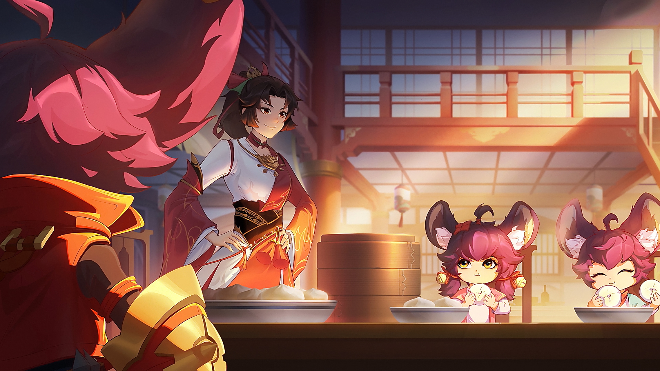 动漫壁纸|《王者荣耀》云缨,元芳一家高清壁纸:李元芳一家子太可爱了