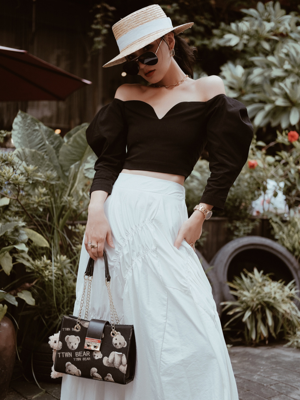 复古名伶杂志感穿搭 短款上衣一直是我的爱,这件也依然是短款露腰