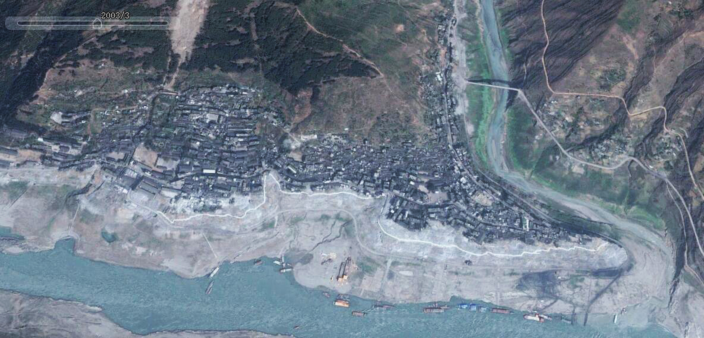 历史卫星影像 2003年,重庆云阳老县城——云阳镇