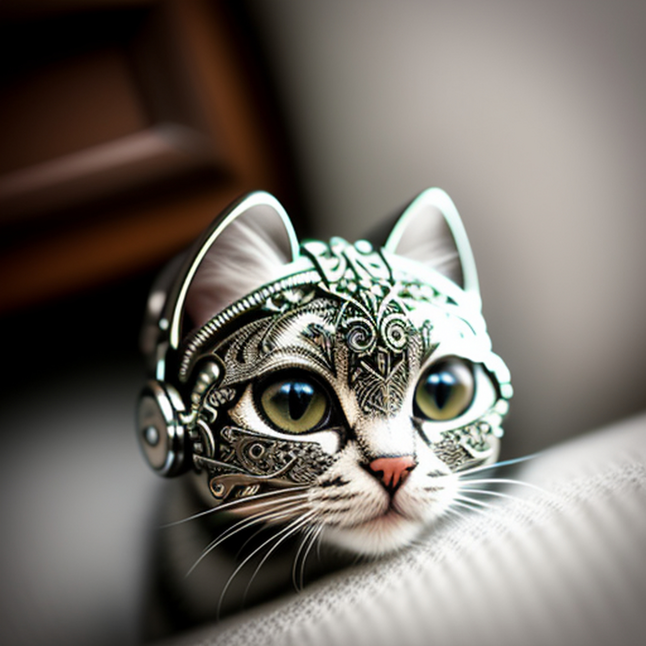 使用#stablediffusion# 生成的赛博猫咪,真是太可爱了!