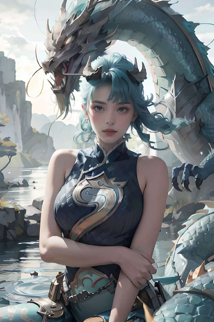 没用高清修复,比较潦草玉境灵龙卡莎#lol #ai绘图 #卡莎 #手机壁纸