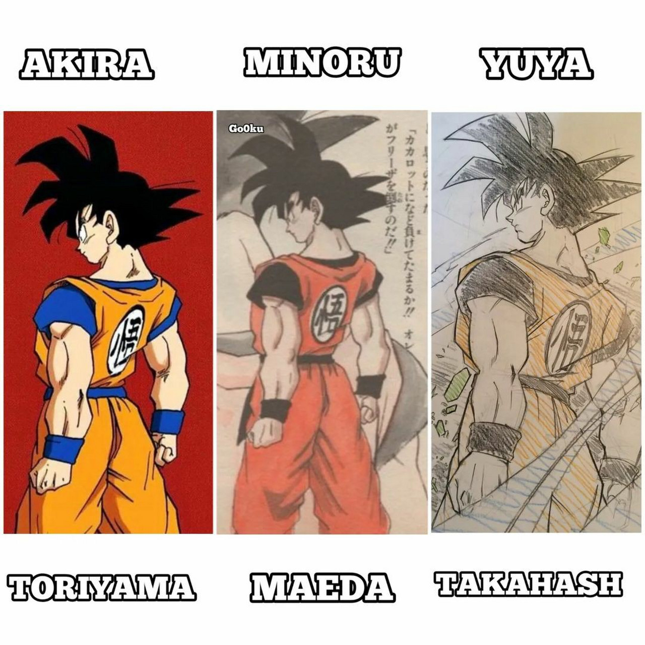 龙珠#日本动漫#热血动漫 三个悟空的背影对比