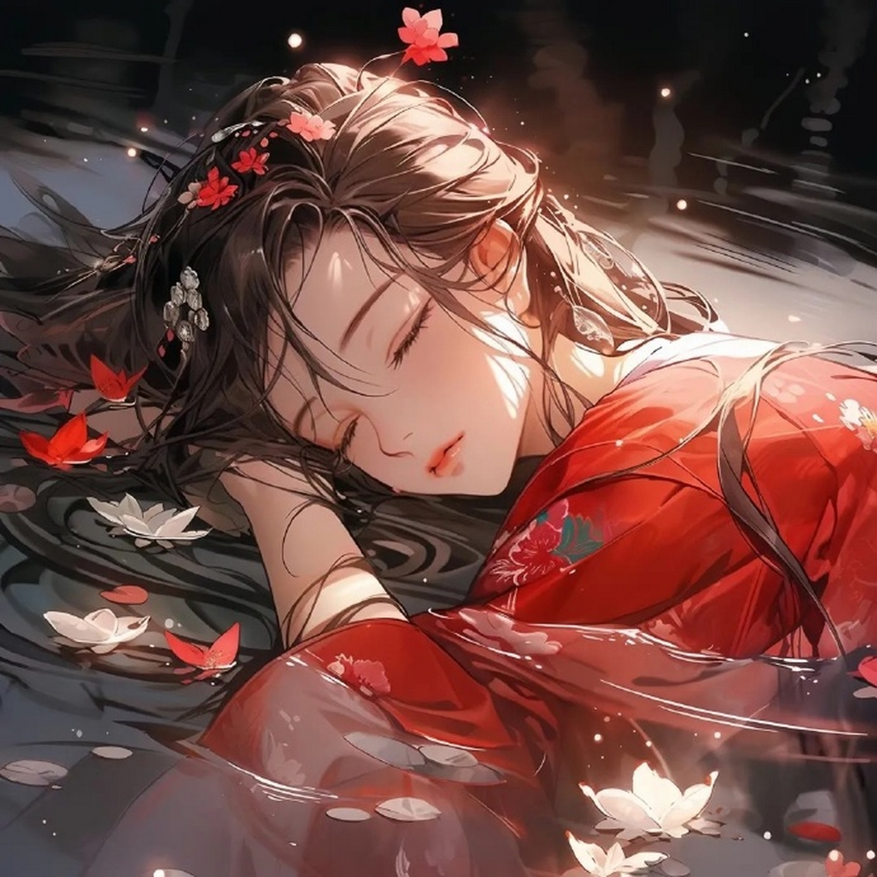 古风红衣系情侣头像