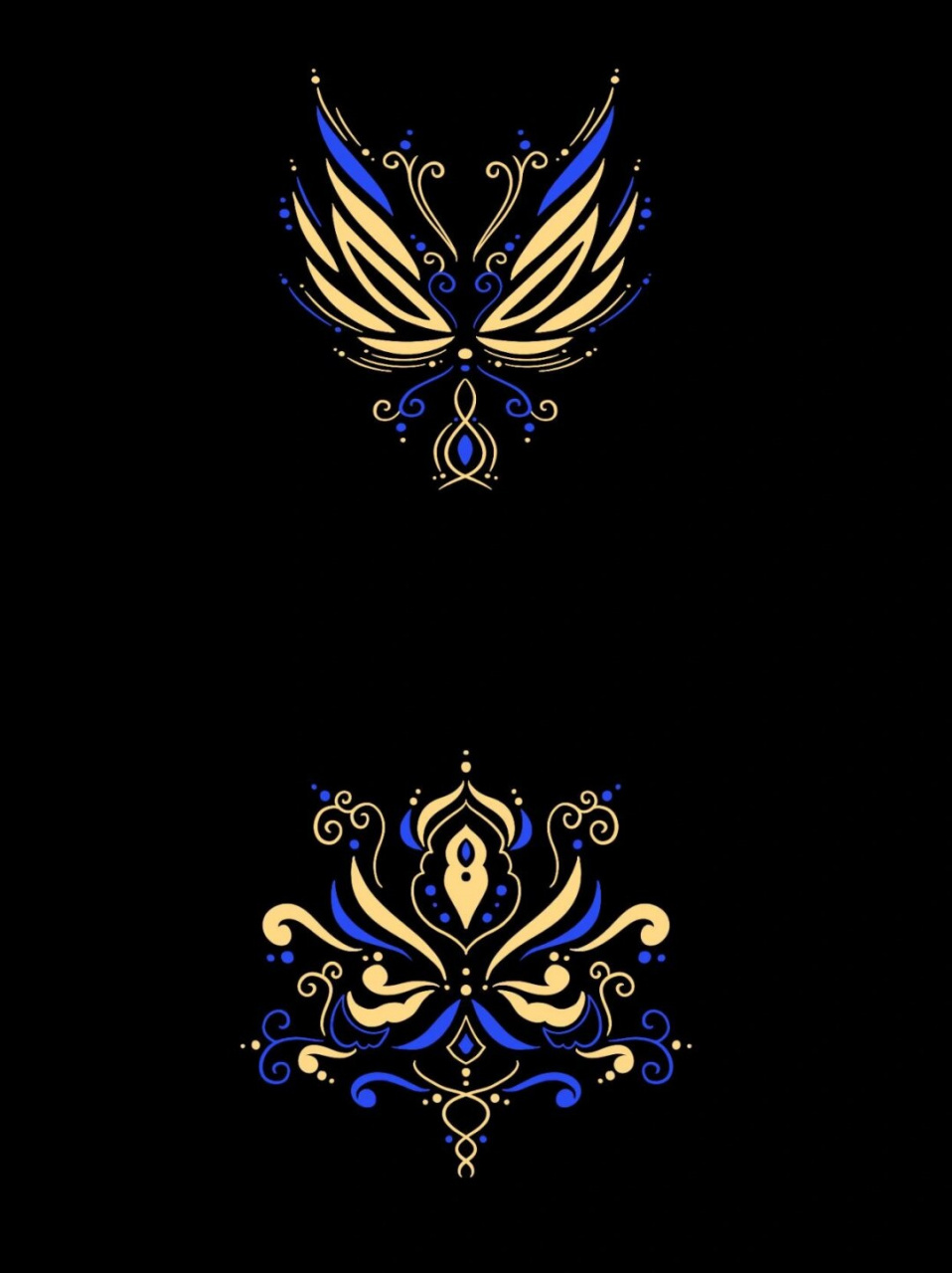 蓝金花纹纹样  你是不是有时候会觉得你的设计作品中有些空白区域显得