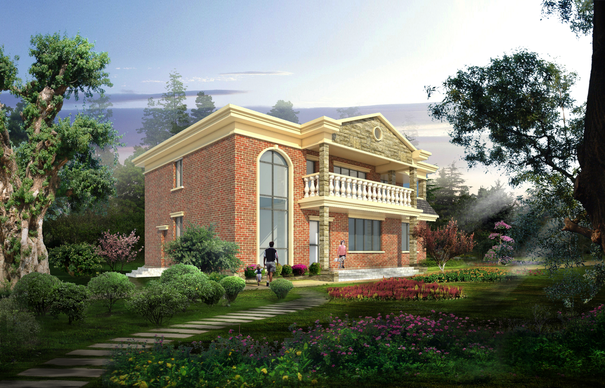 本款为两层别墅,建房地址内蒙古赤峰【cjl0140】,开间14.9米,进深11.