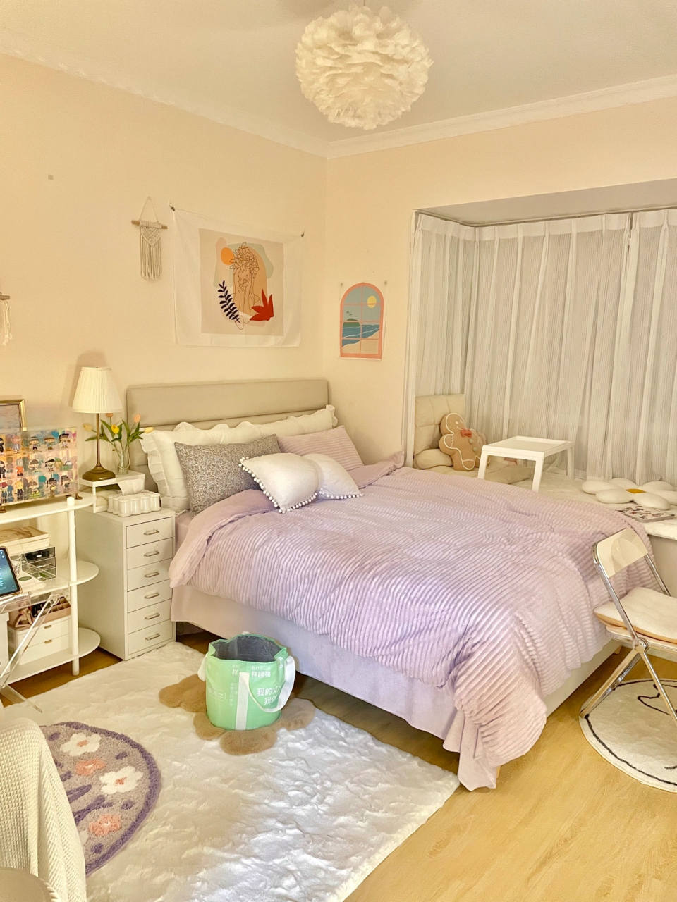 卧室日常|女孩纸的晚间氛围感卧室分享[奥特曼]  特