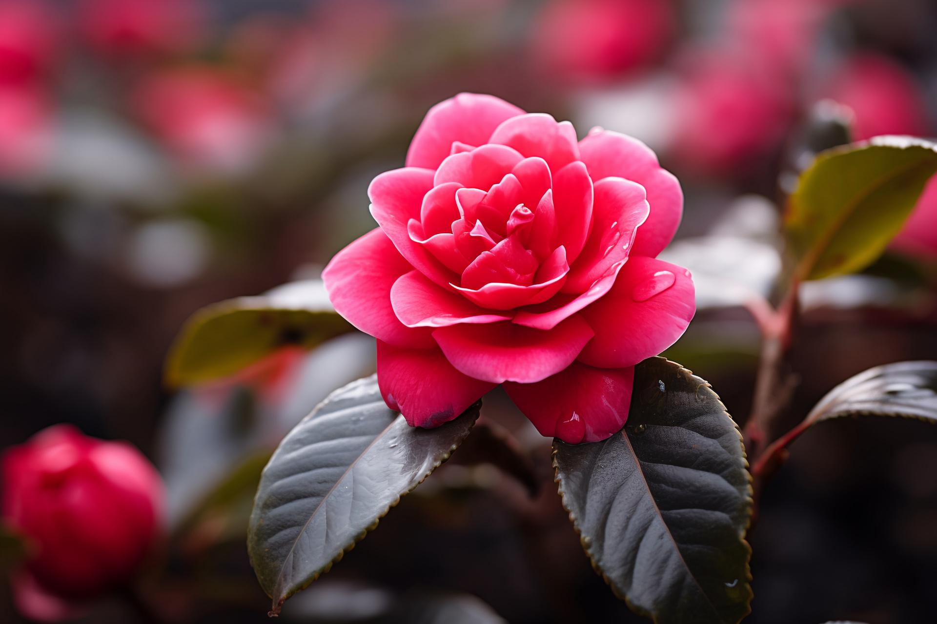 赏山茶花的妖娆与典雅