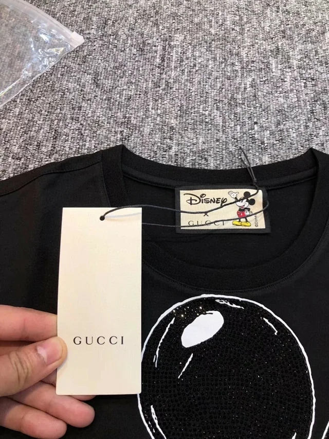 2020古奇 米老鼠烫钻短袖t恤衫