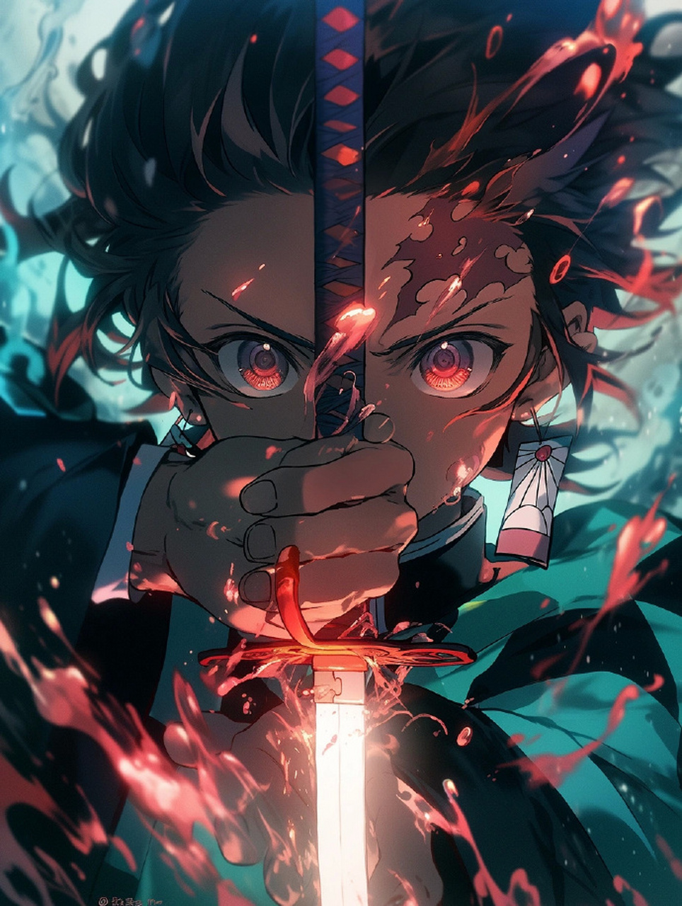 鬼灭之刃# 温柔又强大的炭治郎[心] 水之呼吸的温柔 火之神神乐的