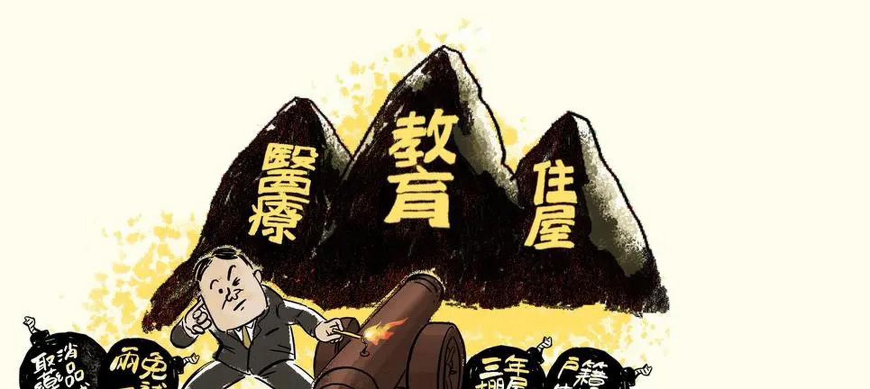 过去,压在中国人民头上的"三座大山"是:帝国主义,封建主义和官僚资本