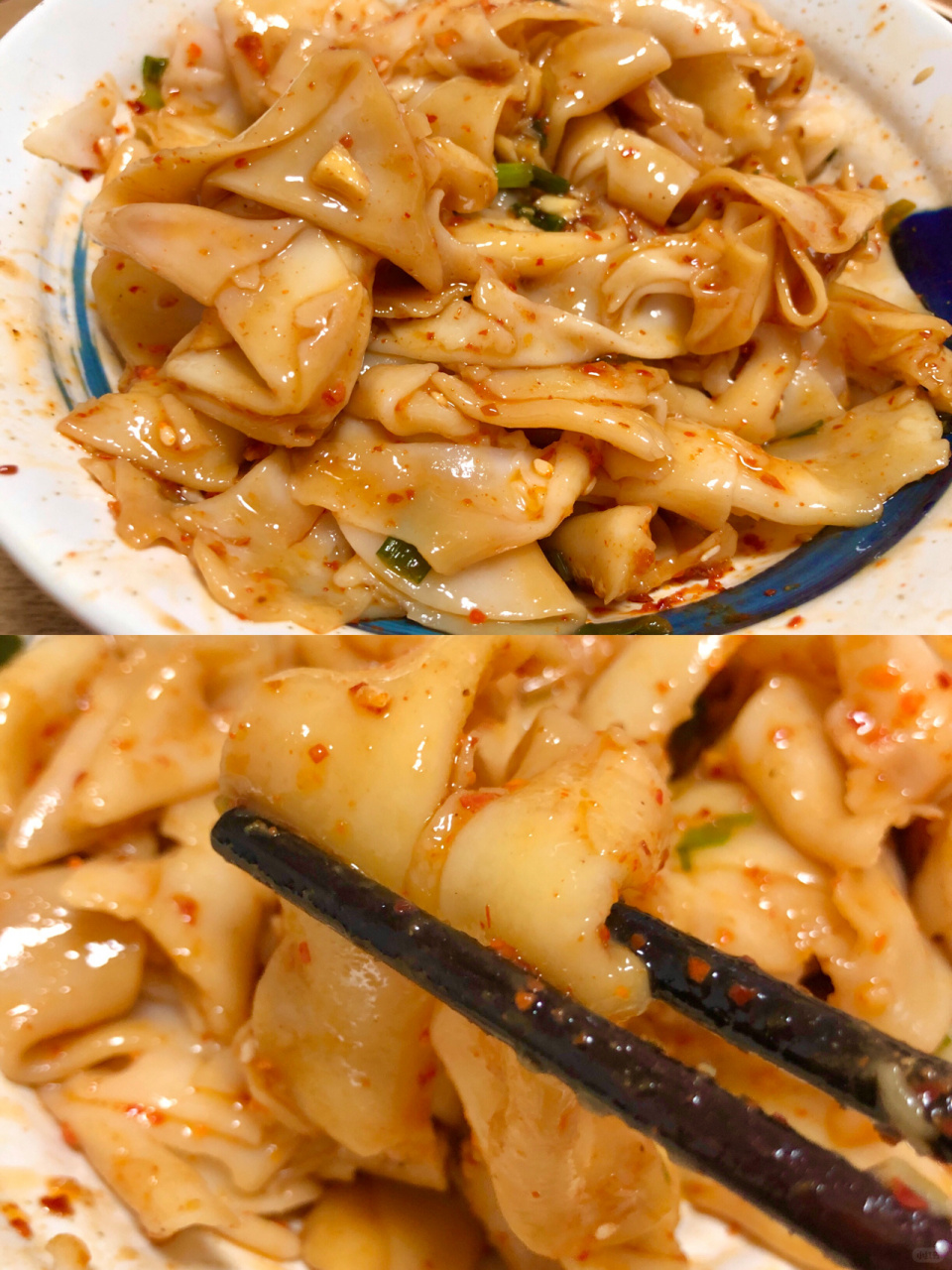 用饺子皮做·香辣油泼面 5分钟做好,酸辣开胃,治好你的没食欲～ 后图