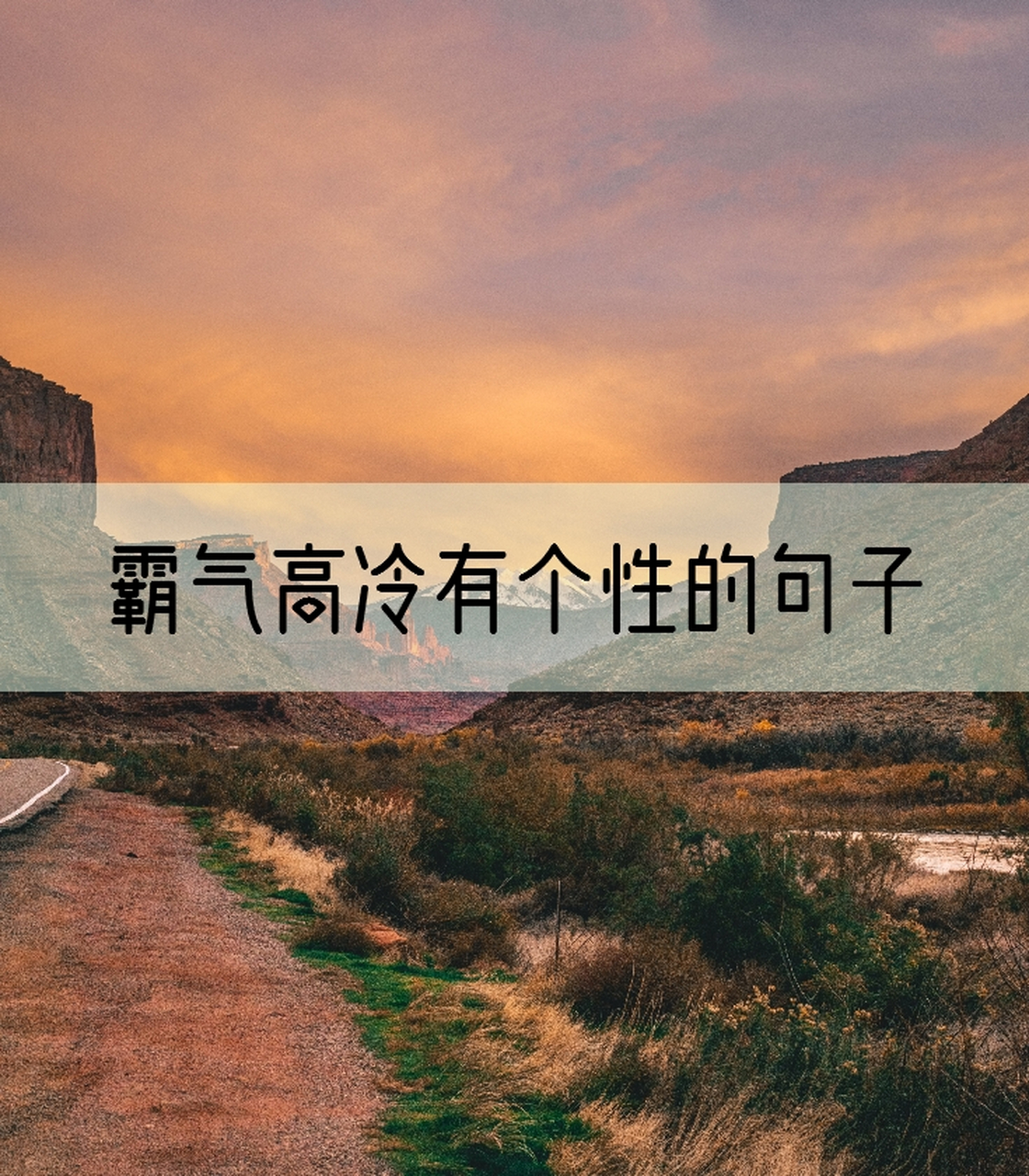 霸气高冷有个性的句子