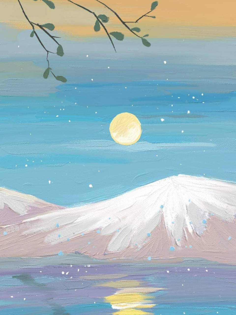 春日风景油画高清壁纸 醒来明月,醉后清风  眼里的星辰都是你#超可爱