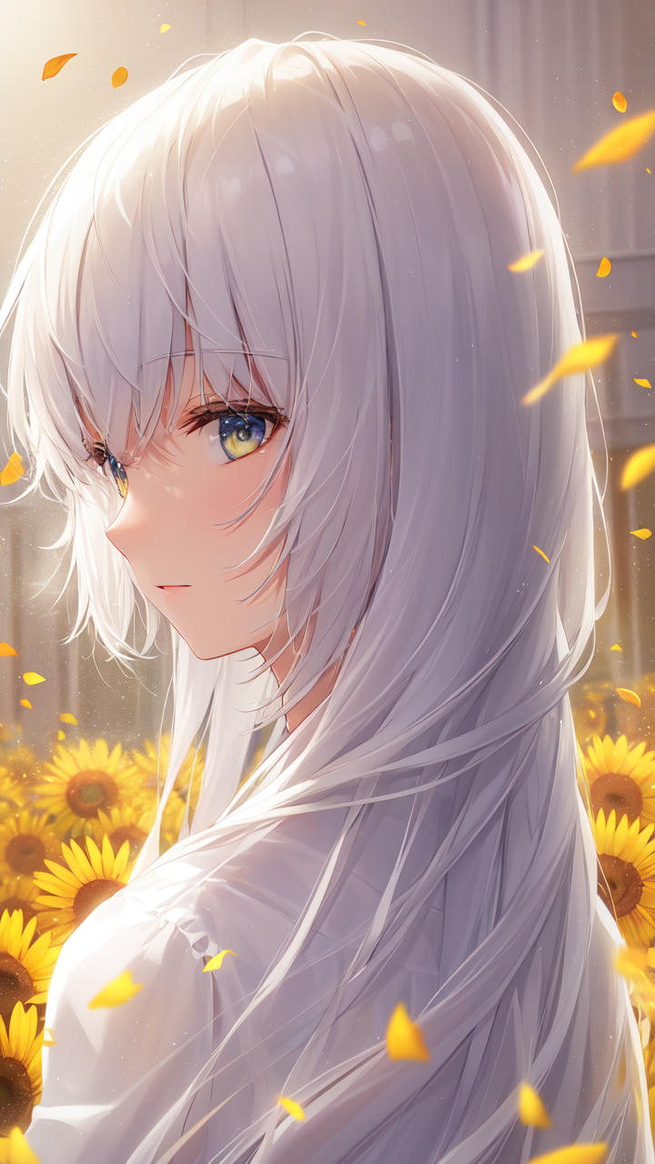 开朗的向日葵少女动漫插画,你绝对想不到这是用ai生成的,有没有被震撼