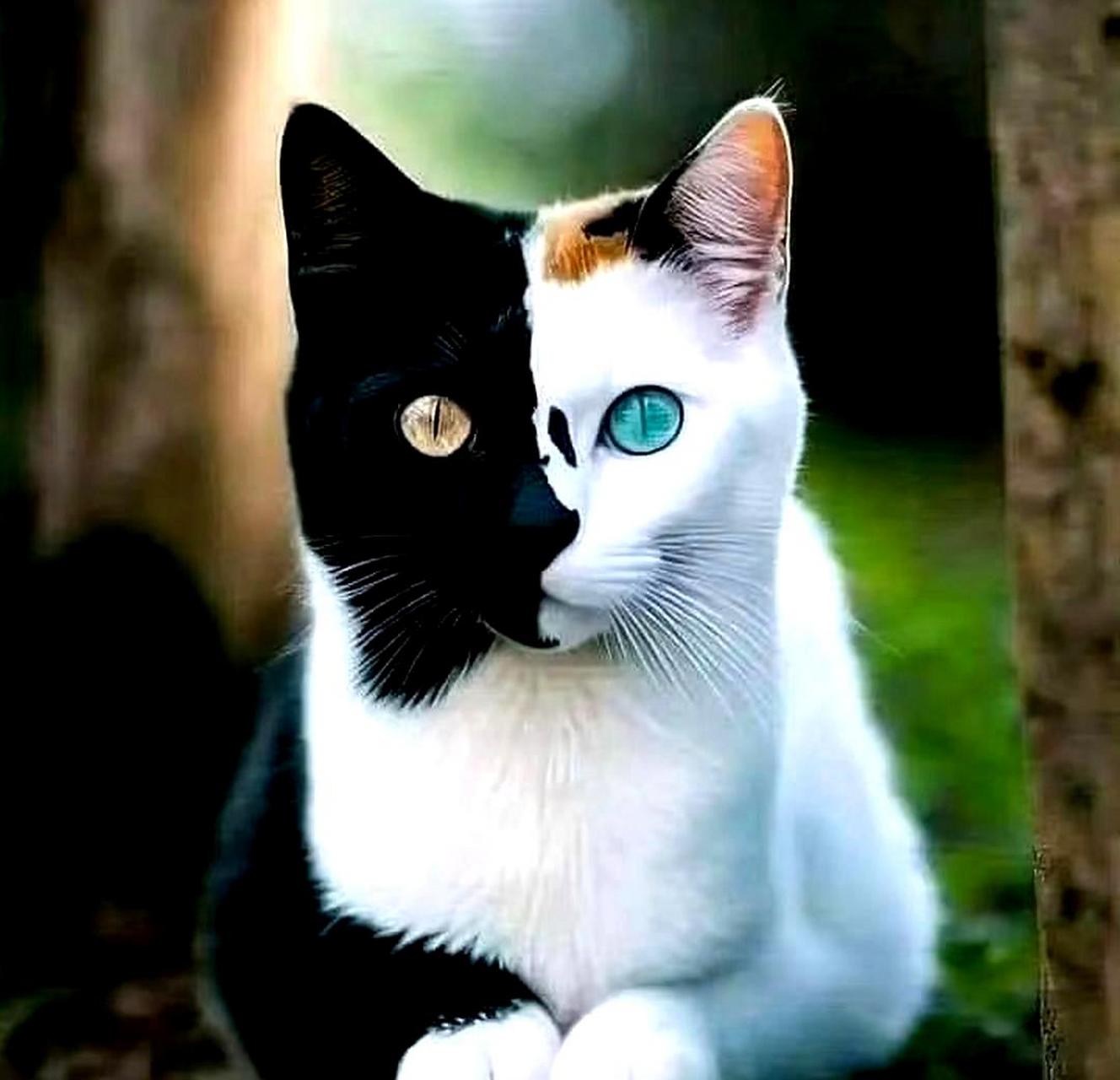 这是一只通晓阴阳的猫吗?