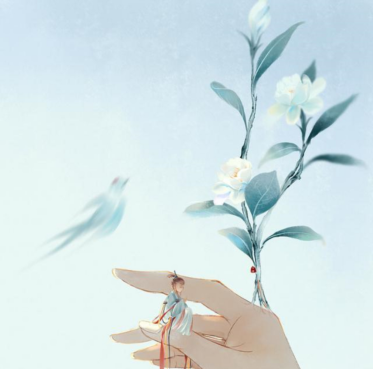 古风手部绘画,唯美纤纤玉手