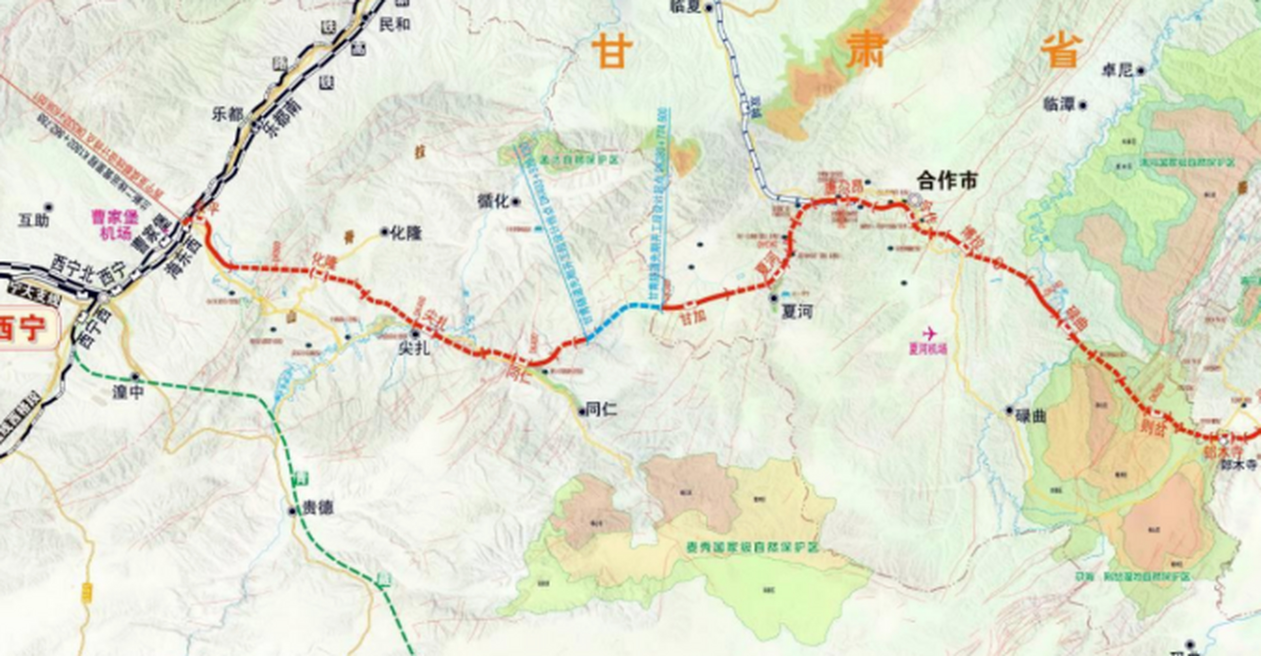 新建西宁至成都铁路西宁至黄胜关段全长498.