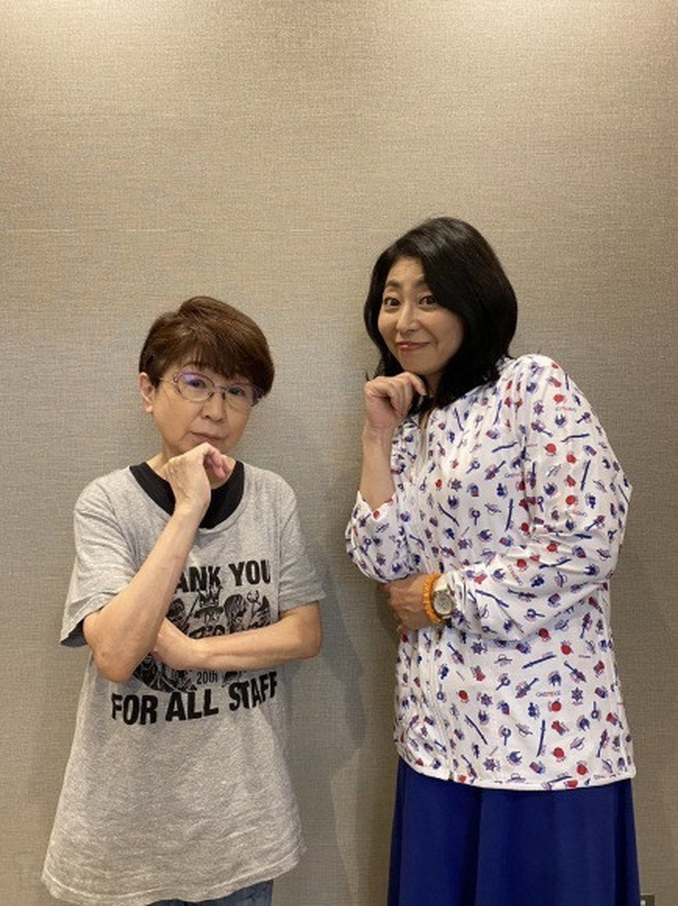 海贼王# 路飞声优田中真弓与娜美声优冈村明美最新合照