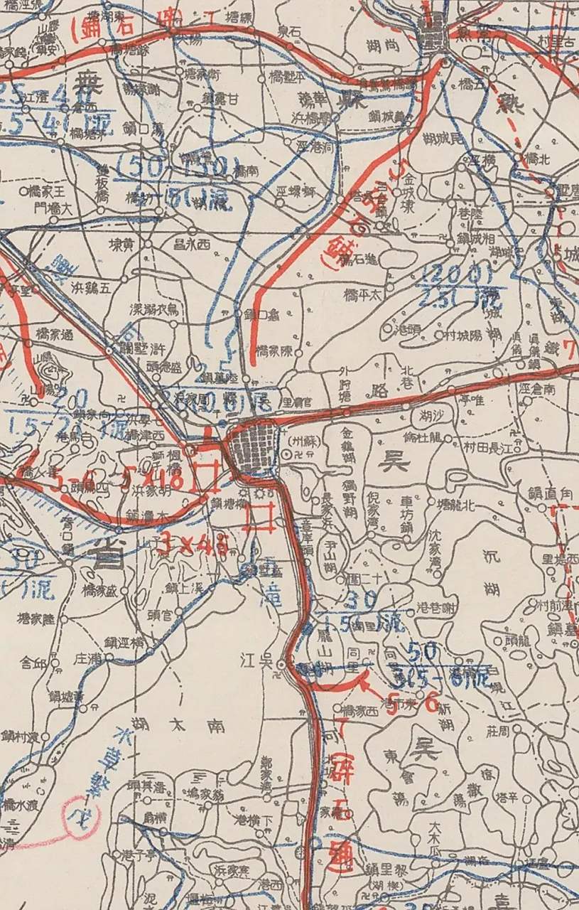 这是1947年,江苏苏州,老地图精确到镇,苏州朋友快看看,能找到你的家乡