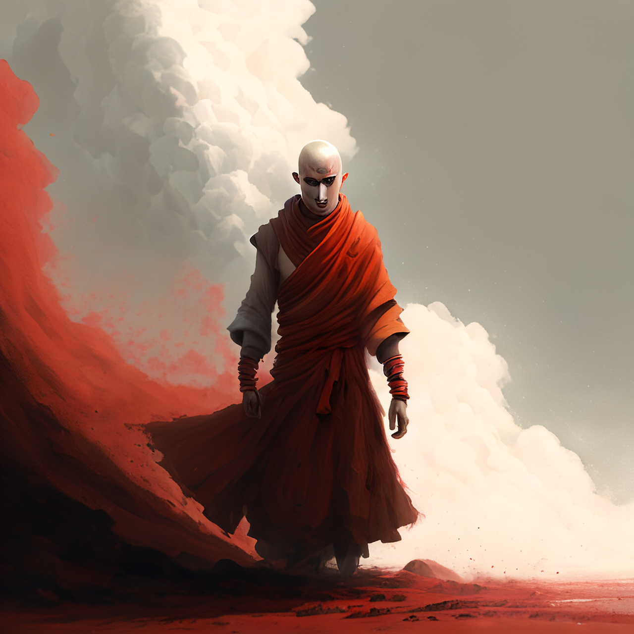 红尘不到沧波上,僧与白云相共闲.简洁,优雅,苍茫#百度ai绘图黑科技