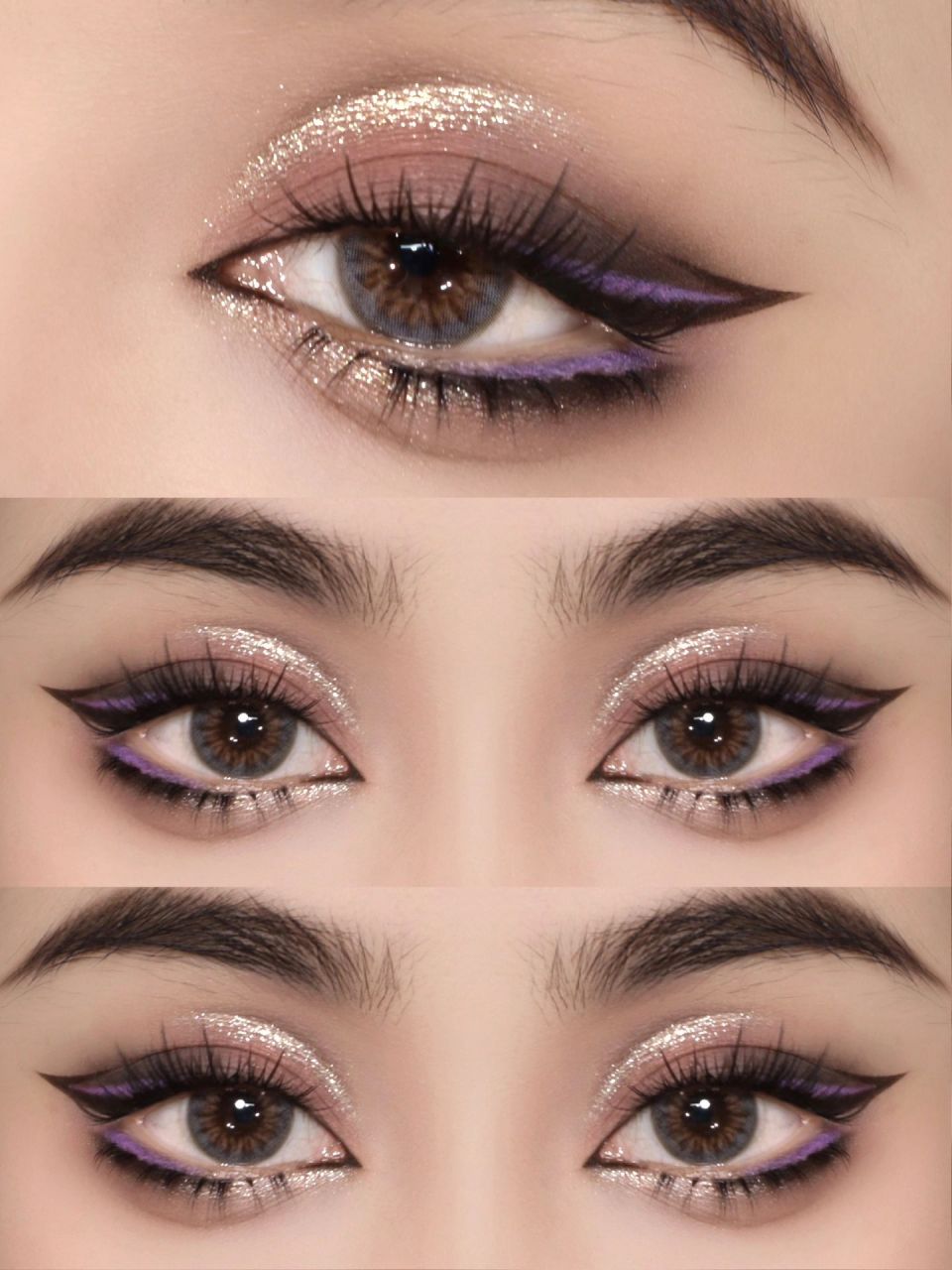 清冷低饱和小烟熏眼妆 倒钩狐系好带感! 淡淡的烟熏显得眼妆更深邃!