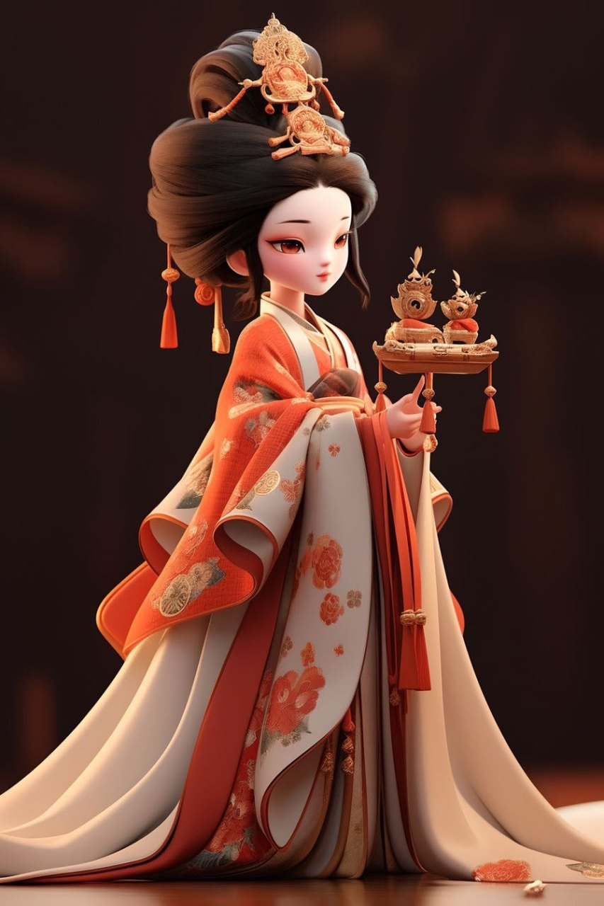 萌萌的卡通人物,古风的小美女!#ai绘画