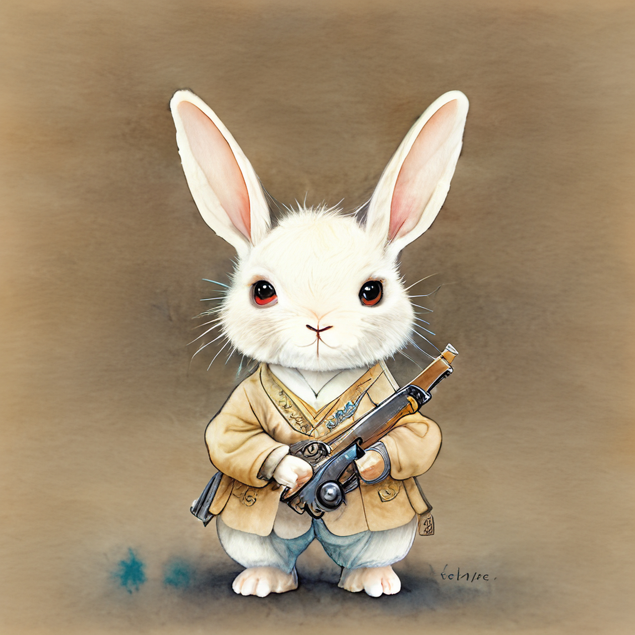 兔子穿军装拿枪头像图片