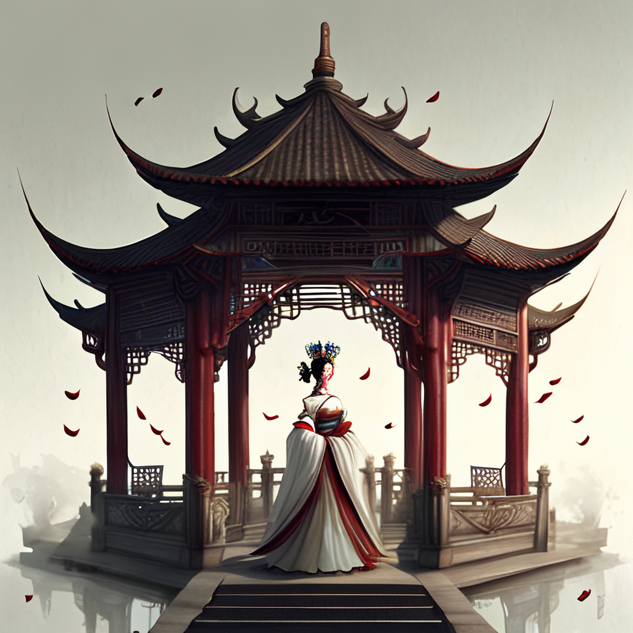 古风绘画,中国风,描绘古诗词,古典美.归来欲登多稼亭,王妃骤降千娉婷.