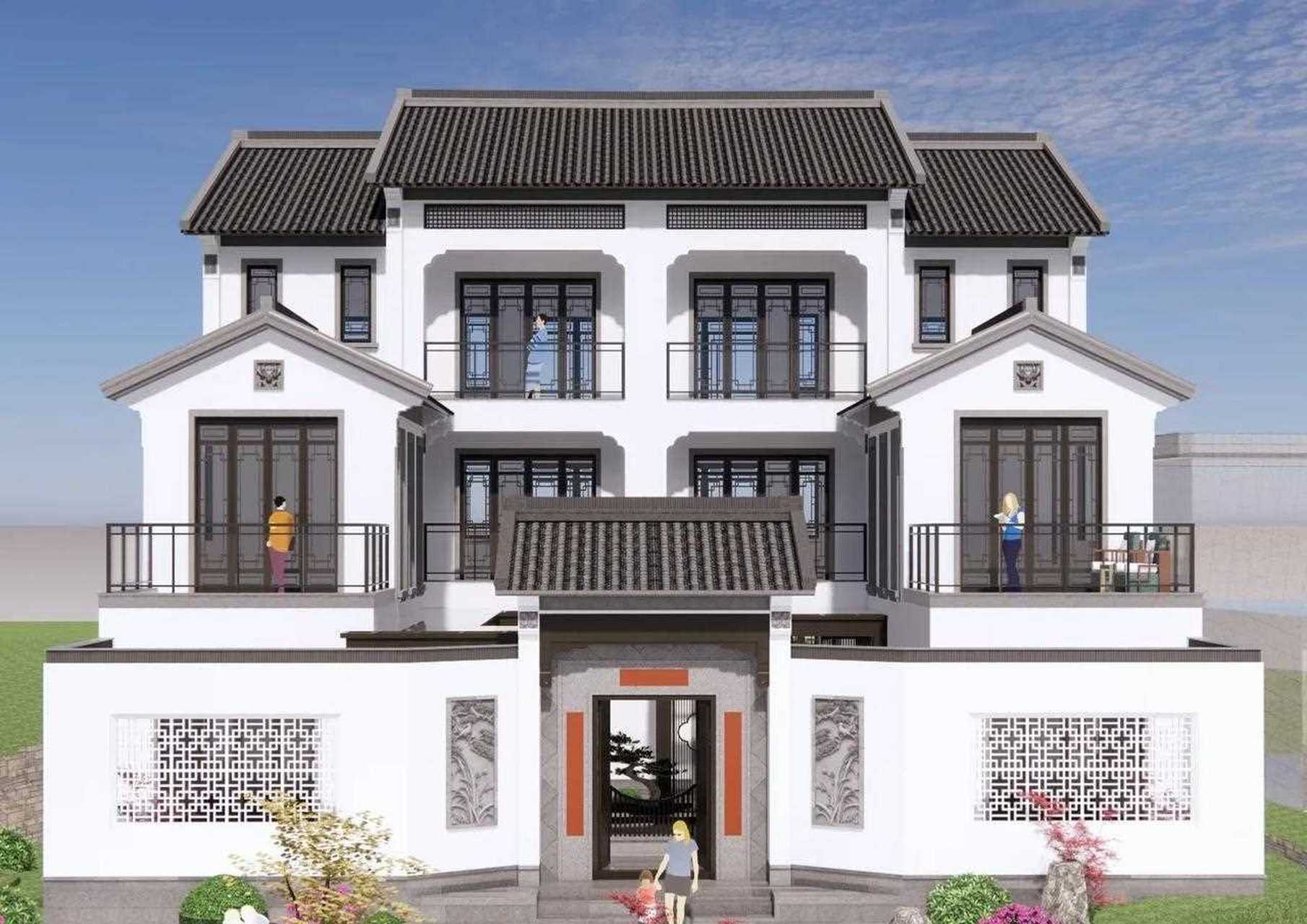 适合兄弟双拼别墅的设计方案,这个现代中式四合院不仅分合灵活,外观