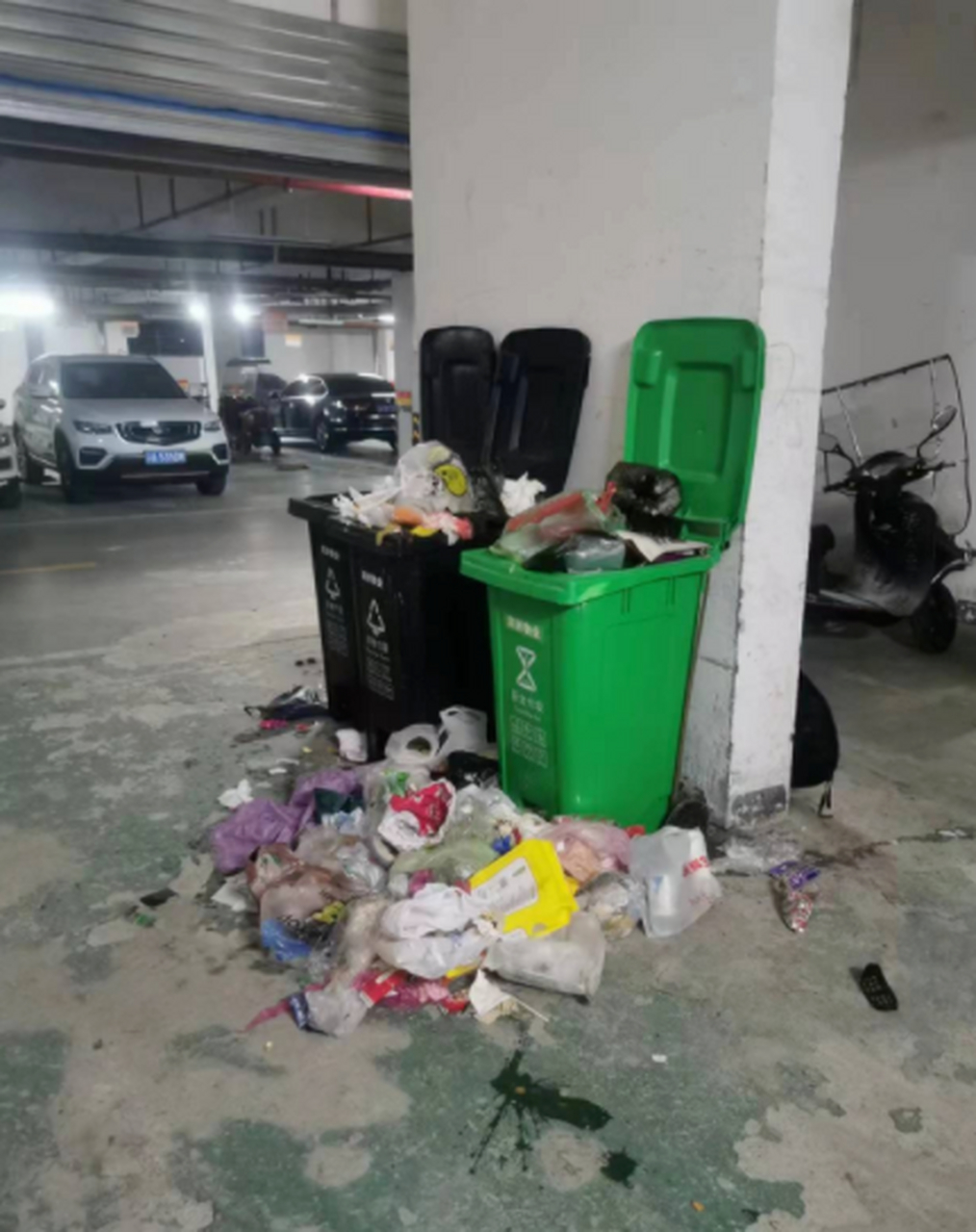 垃圾分类后脏乱差.还不如不分类,每楼层还干净些.#万盛