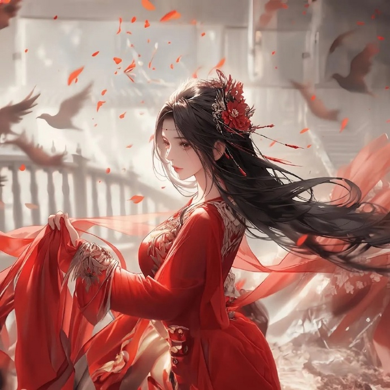 古风红衣系情侣头像. 676767