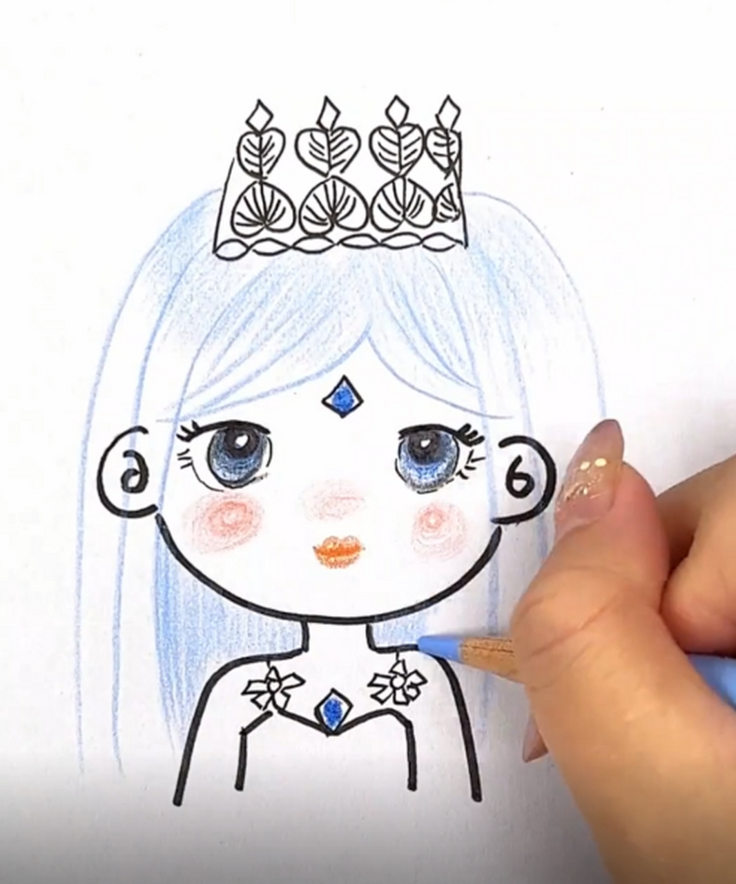 看看老师画的冰雪公主好看吗?