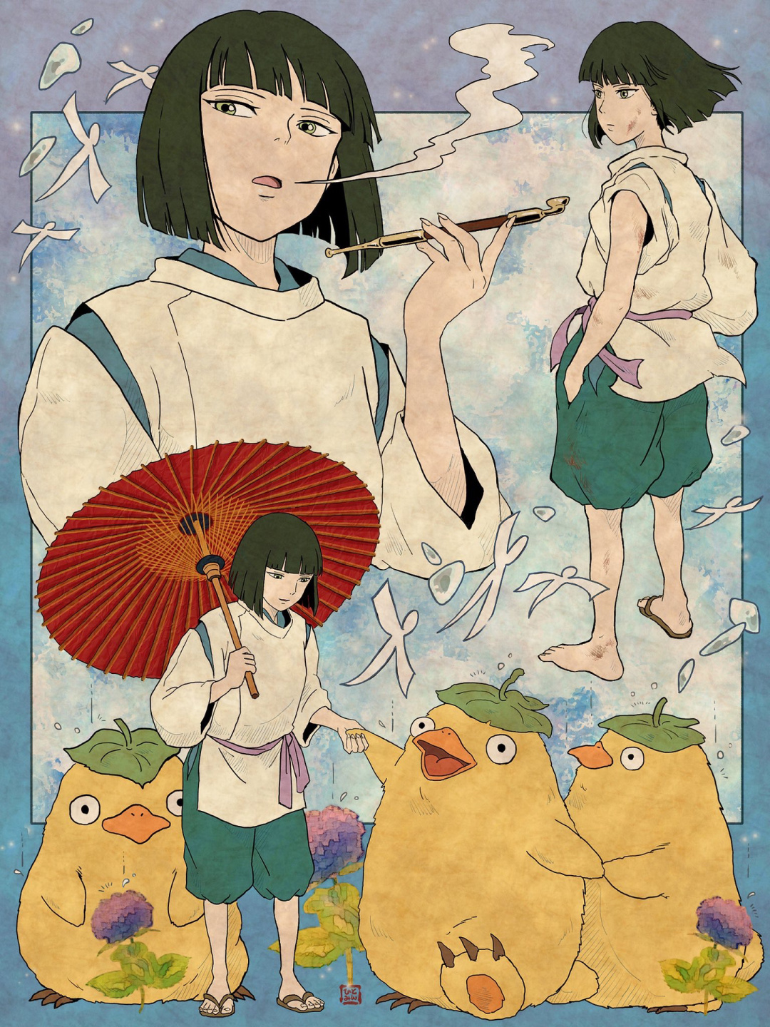 今天分享艺术家ひとみん cr twitter 	 插画师ひとみん