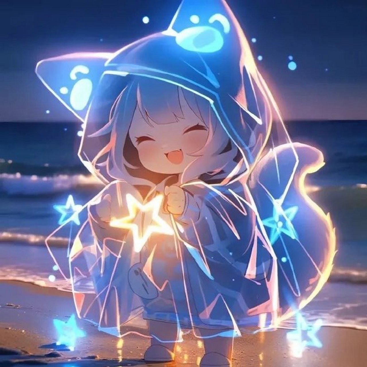 蓝色荧光女生头像 676767