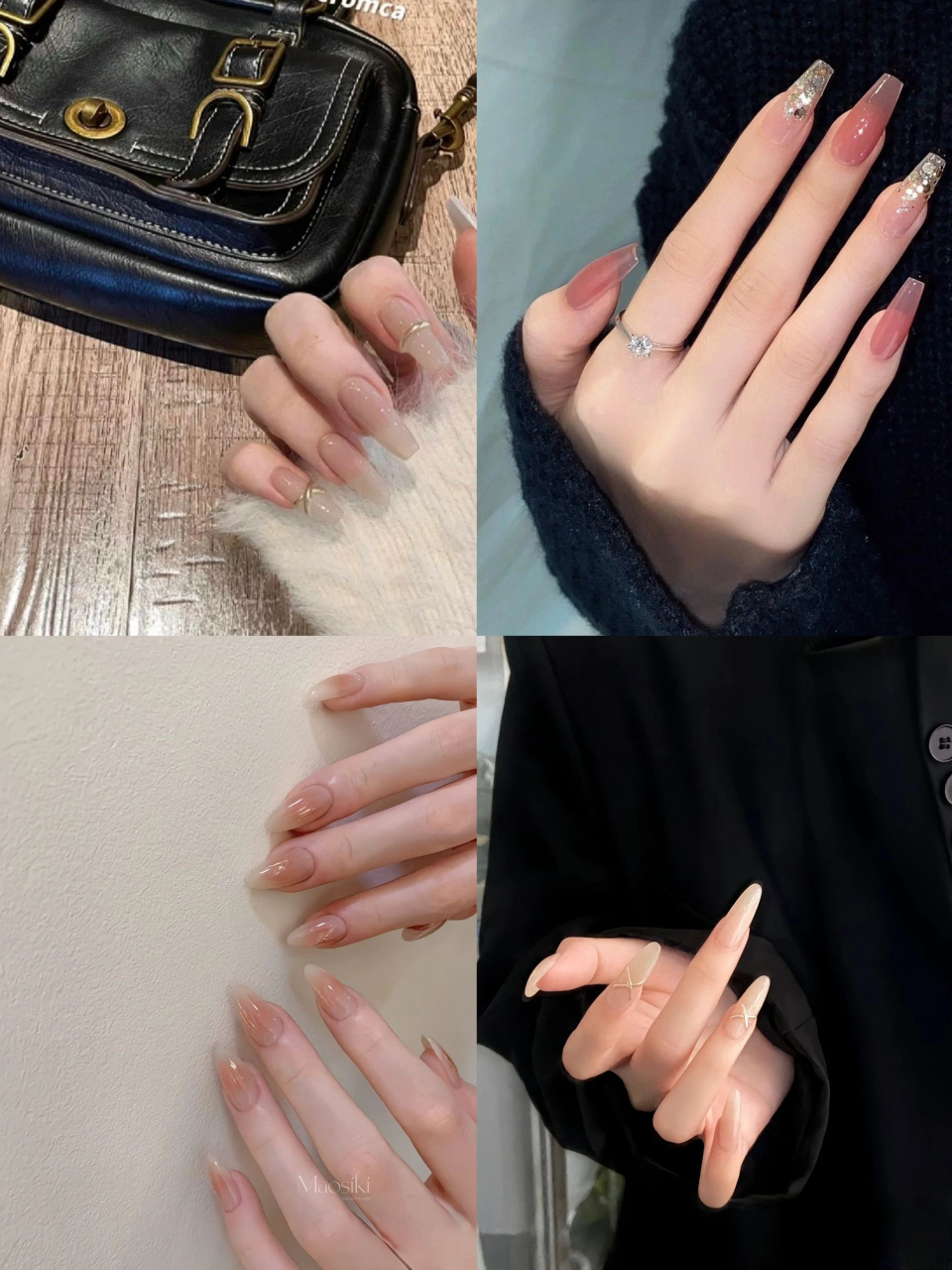 适合黄黑皮的冰透色美甲合集 不知道做什么美甲款式的进来看看吧!