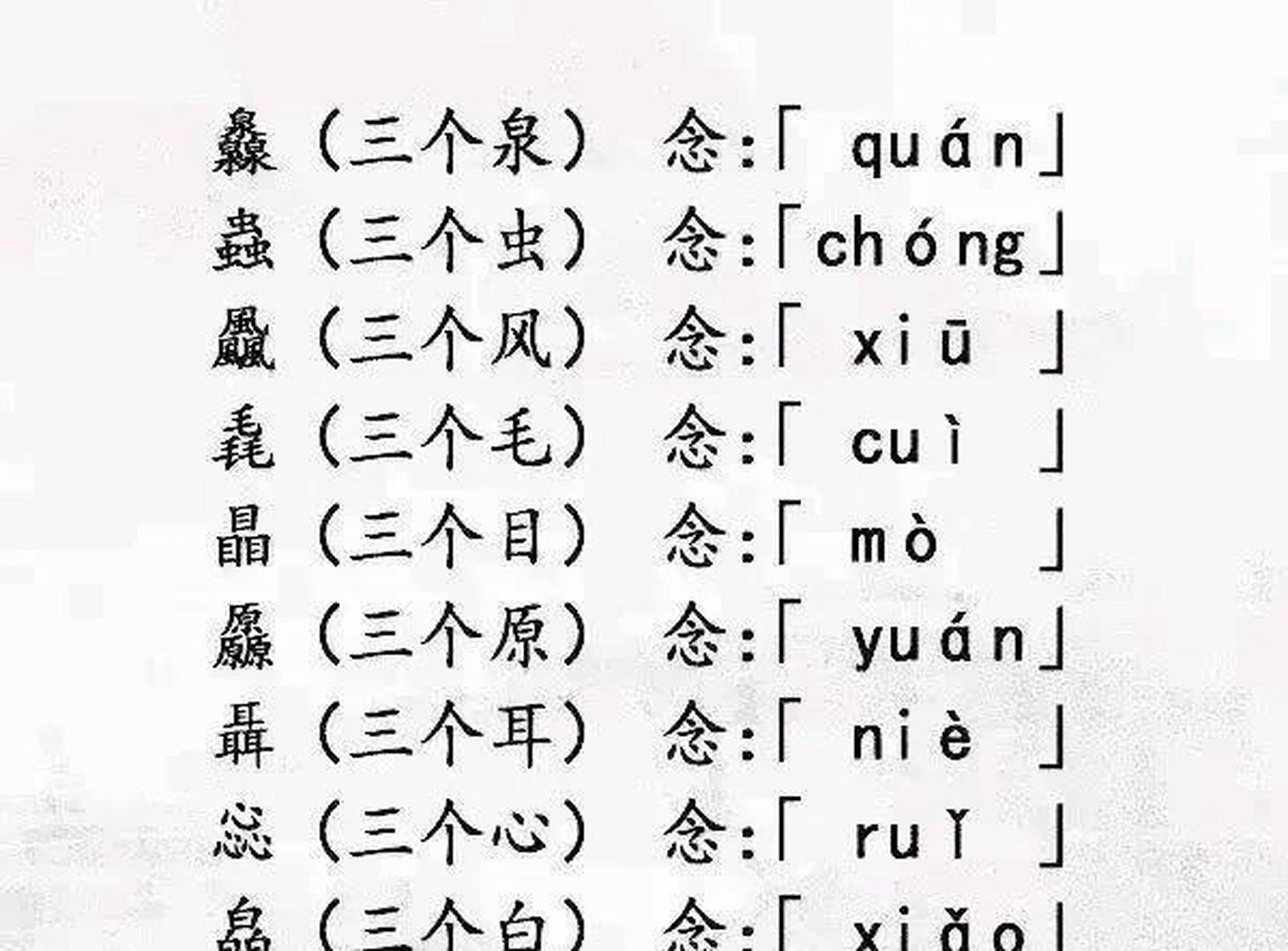 65個史上最難認識的三疊字,四疊字全都整理出來了.