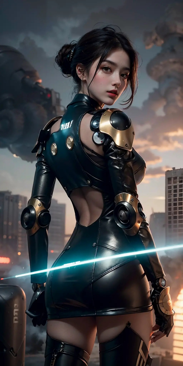 二次元ai绘画 #高清美女壁纸 #动漫 #机甲少女 #手机壁纸