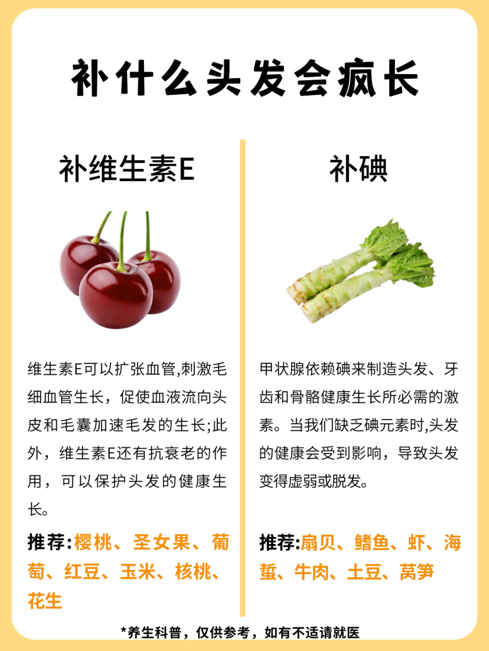 你知道补什么可以让头发疯长吗,看过来